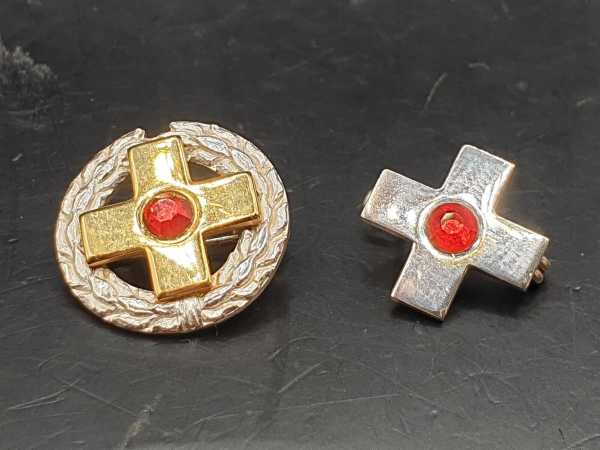 2x Blutspender Orden Abzeichen 925 / 935 Silber Rot Kreuz BRD Auszeichnung