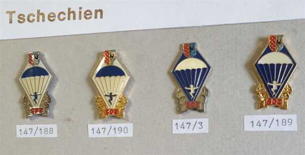 4x Tschechien Czech Spezieleinheit Patch Parachute Fallschirmjäger SDZ Ausbilder