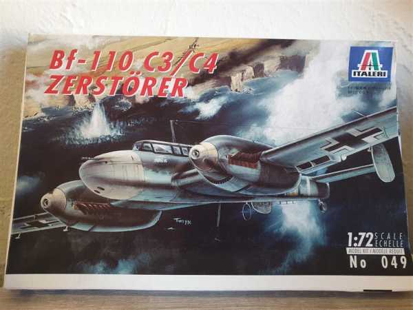 Italeri 049 Bf-110 C3/C4 Zerstörer Flugzeug Bomber Wehrmacht 1:72 Modellbausatz