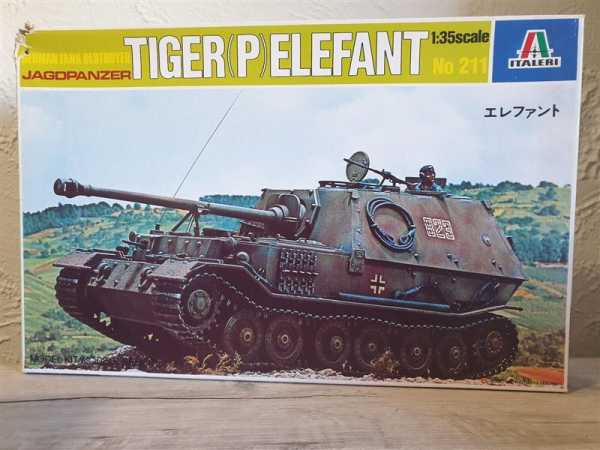 Italeri 211 Jagdpanzer Tiger P Elefant Tank Destroyer Militär 1:35 Modellbausatz