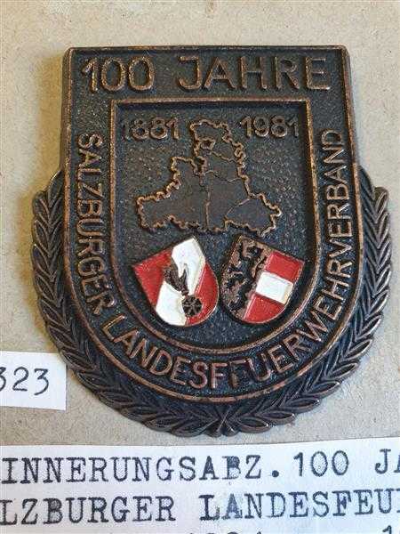 Österreich Austria Erinnerungsabzeichen Feuerwehr Salzburg 1881-1981 Orden 100 J