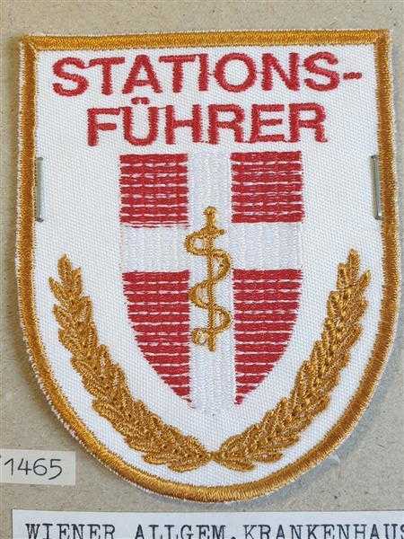 Österreich Austria Wiener Allgem Krankenhaus Stationsführer Patch Ärmelabzeichen