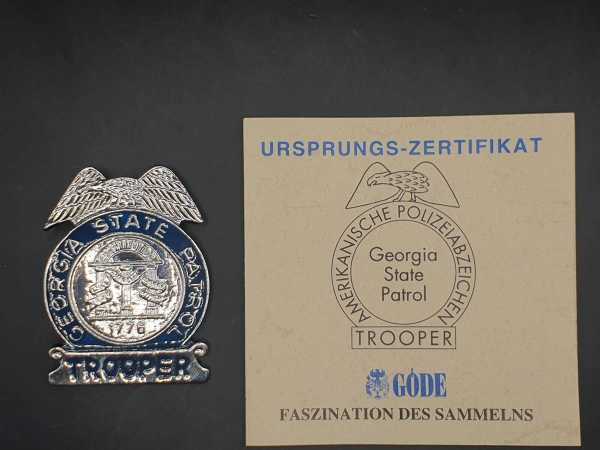 Georgia State Patrol Trooper USA Polizei Police Badge Abzeichen Marke Insigne