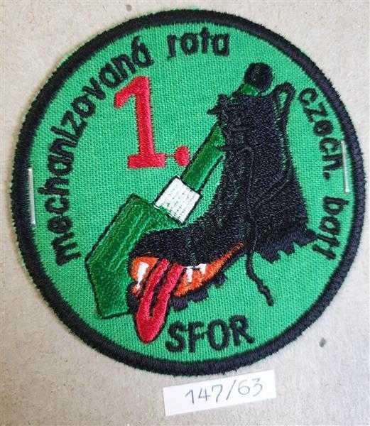 Tschechien Czech Spezieleinheit Patch SFOR 1 Battalion Spaten Stiefel Zunge H