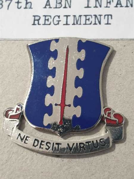 USA Badge Orden 187th Airborne Infantry Regiment Ne Desit Virtus RAR