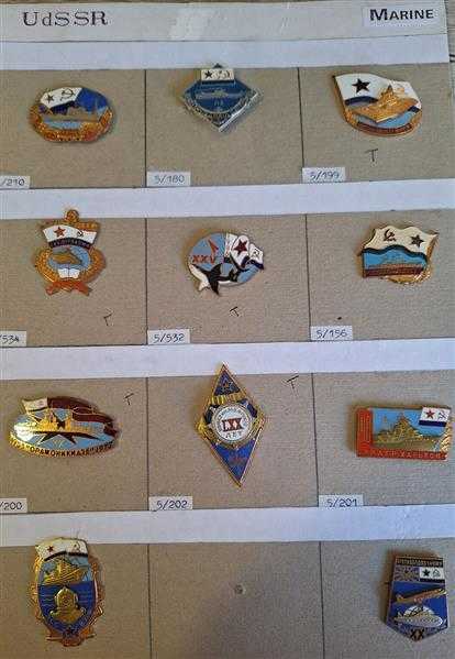 11x UdSSR Russland CCCP Russia Marine Navy Schlachtschiff U-Boot Taucher Badge