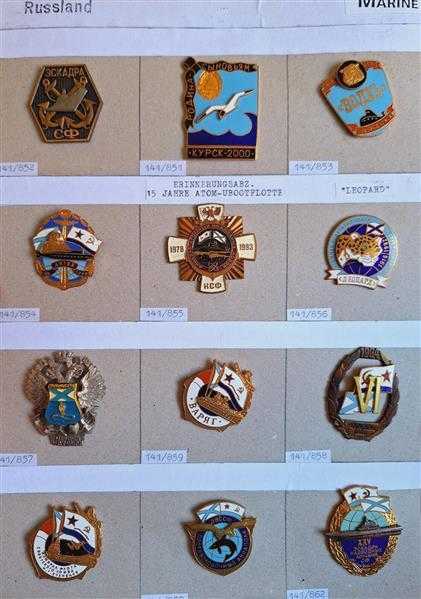 12x UdSSR Russland CCCP Russia Marine U-Boot Seefahrt Schlachtschiff Orden Badge