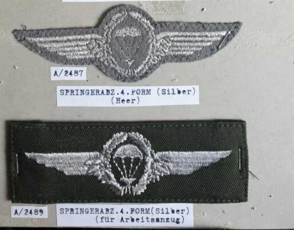 2x Bundeswehr Springerabzeichen 4. Form Luftwaffe Heer Ärmelabzeichen Patch