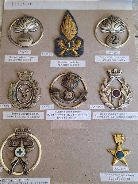 8x Italien Italy Königreich Badge Orden Barettabzeichen Cap Panzer Finanzpolizei