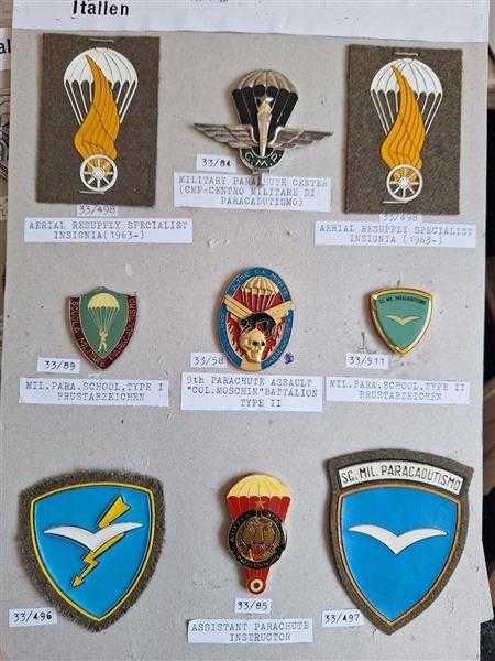 9x Italien Italy Badge Patch Fallschirmjäger Parachute Moschin Abzeichen Medal