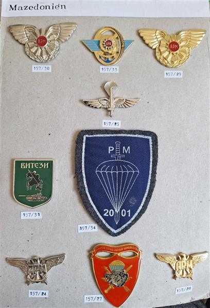 9x Mazedonien Fallschirmjäger Springerabzeichen Parachute Patch badge Orden RAR