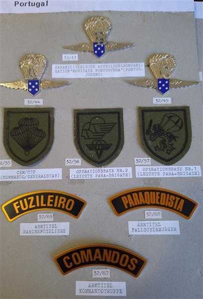 9x Portugal Paramilitärisch Mocidade Fallschirmjäger Parachtute Commandos RAR