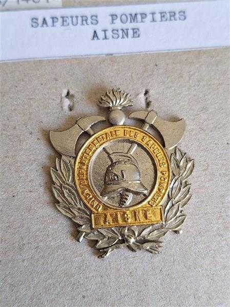 Badge Orden Feuerwehr Frankreich France Sapeurs Pompiers Aisne