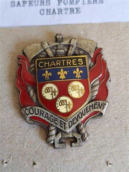 Badge Orden Feuerwehr Frankreich France Sapeurs Pompiers Chartre