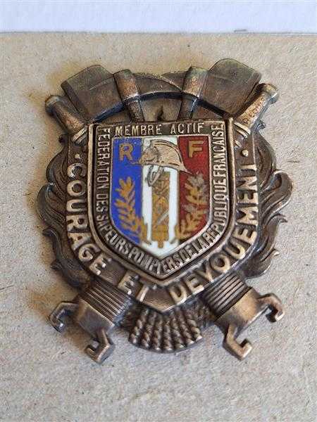 Badge Orden Feuerwehr Frankreich France Sapeurs Pompiers R.F Military