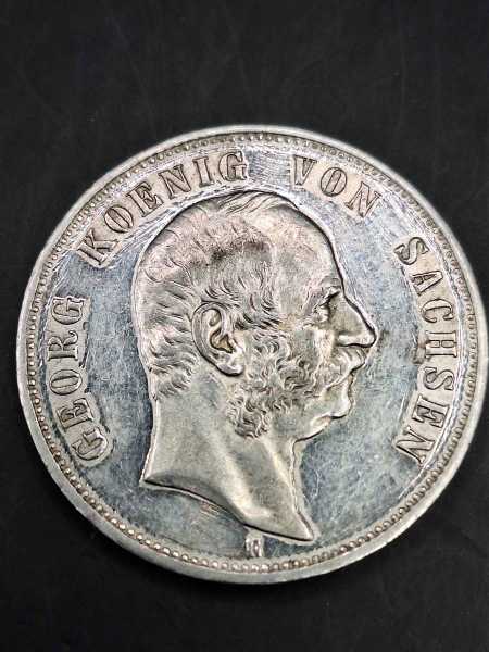 Deutsches Reich Georg Koenig von Sachsen 1904 E 5 Fünf Mark Silbermünze