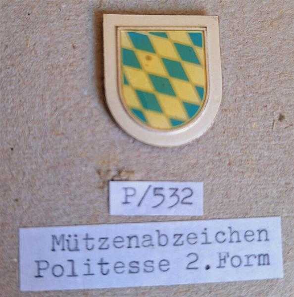 Deutschland BRD Polizei Bayern Mützenabzeichen Politesse 2. Form Badge Orden RAR