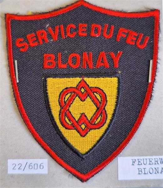 Schweiz Feuerwehr Patch Ärmelabzeichen Service du Feu Blonay Stoffabzeichen