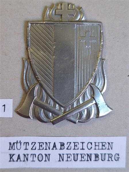 Schweiz Feuerwehr Patch Badge Orden Mützenabzeichen Kanton Neuenburg