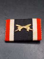 1er Bandspange Feldspange Militaria Kriegsverdienstkreuz mit Schwertern KVK