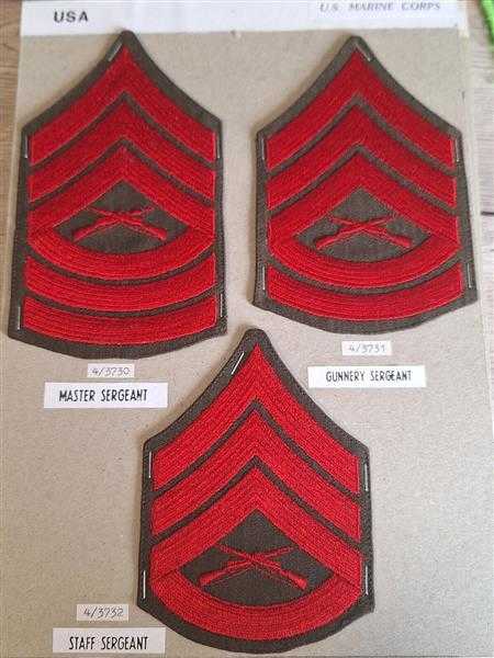 3x Amerika USA Patch Marine Corps Gunnery Staff Master Sergeant Ärmelabzeichen