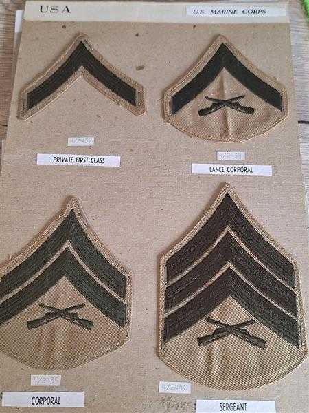 4x Amerika USA Patch Marine Corps Rangabzeichen Lance Corporal Sergeant