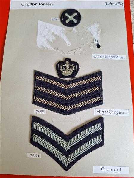 4x England Grossbritanien RAF Royal Air Force Corporal Flight Sergeant Chief