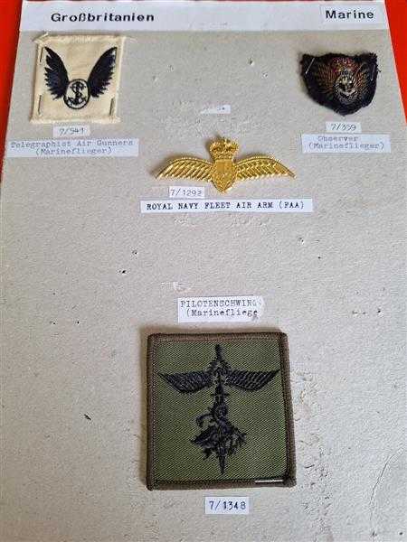 4x England Grossbritanien Uniform Badge Patch Marineflieger Observer Flugspange