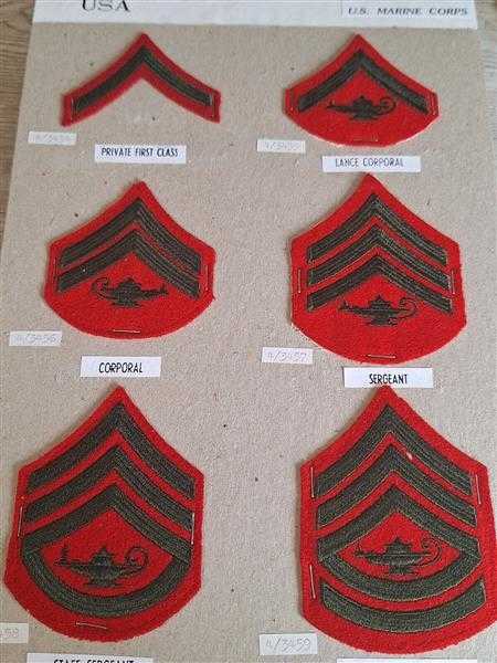 6x Amerika USA Patch Marine Corps Rangabzeichen Mustertafel USMC Sergeant