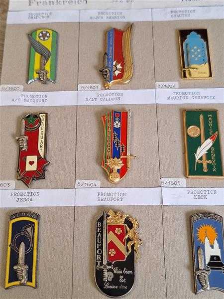 9x Frankreich France Regimentsabzeichen Beaufort Jedoa Keck Calloch Bacquart