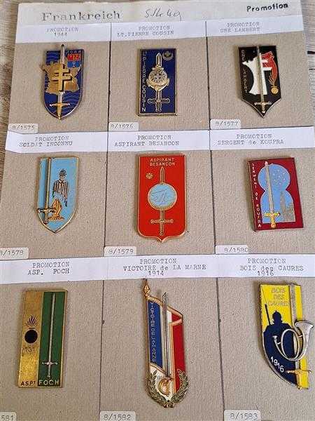 9x Frankreich France Regimentsabzeichen Promotion 1944 / 1914 / 1916 Koufra RAR