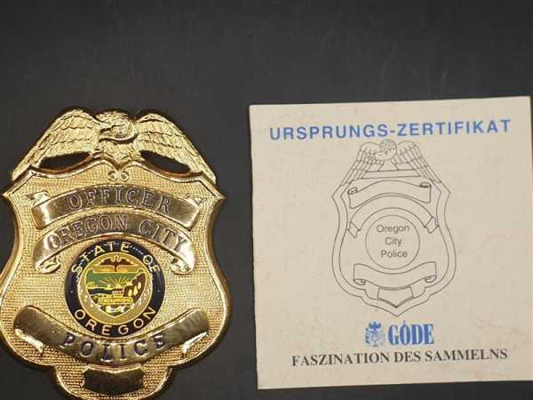 Officer Oregon City Police USA Polizei Police Badge Abzeichen Marke Insigne