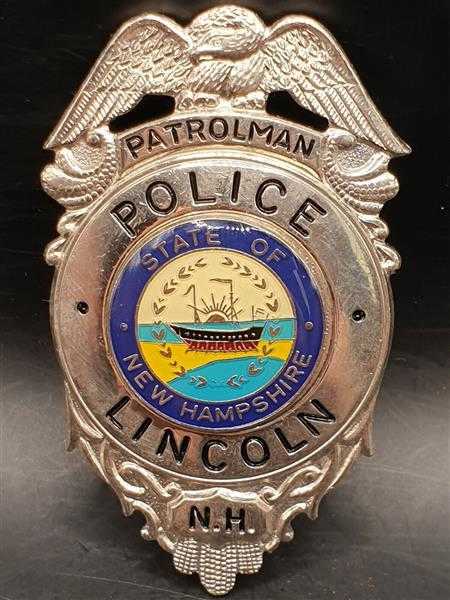 Patrolman Police New Hampshire Lincoln USA Polizei Badge Abzeichen Marke Insigne