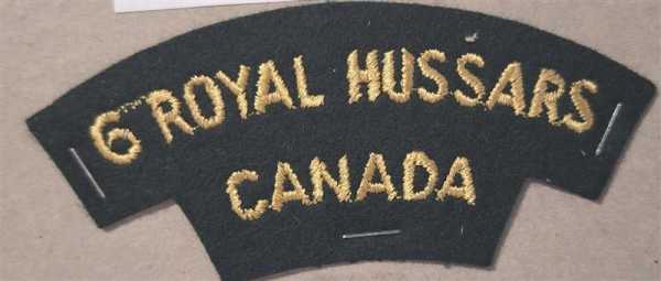 Kanada Canada Ärmelabzeichen Patch 6 Royal Hussars Regiment RAR Armtitel