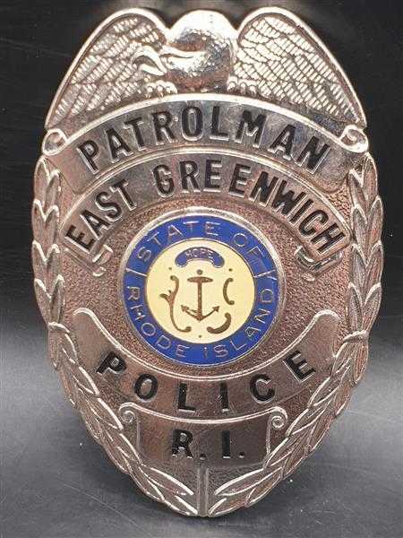 Patrolman Rhode Island GreenwichPolice USA Polizei Badge Abzeichen Marke Insigne