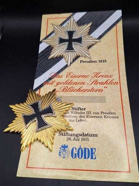 Preußen 1815 Blücherstern Eiserne Kreuz Strahlen Militaria Sammleranfertigung