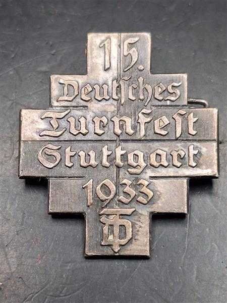 Turnfest Turnerbund 15. Deutsches Turnfest Stuttgart 1933 Orden Medaille Badge