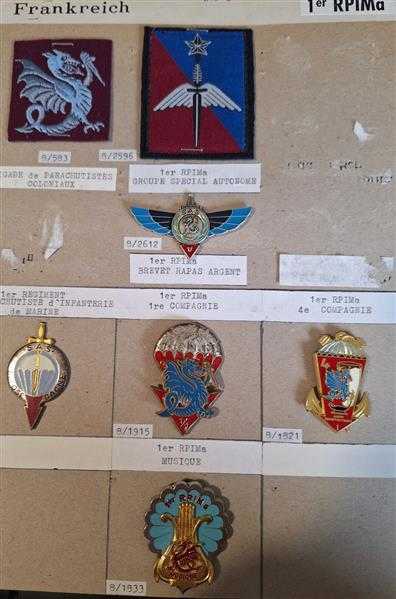 7x Frankreich France Orden Badge Brigade Coloniaux Rapas AGENT S.A.S. Marine RAR