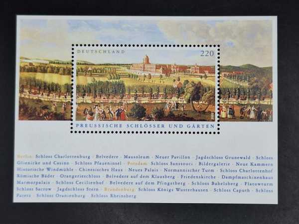 Bund 2005 Preussische Schlösser und Gärten Briefmarke Bogen Kleinbogen BRD