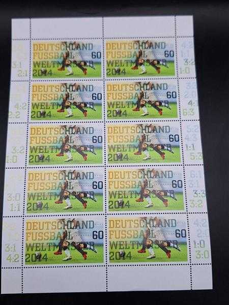 Bund 2014 Fussball Weltmeister postfrisch Briefmarke Bogen Kleinbogen BRD