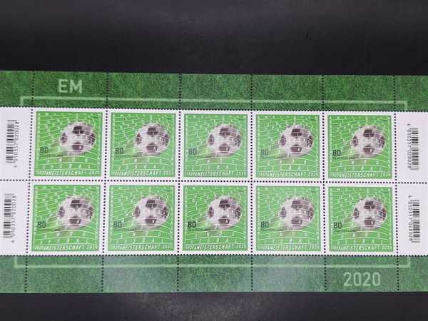 Bund 2020 EM Europameisterschaft Fussball Briefmarke Bogen Kleinbogen BRD