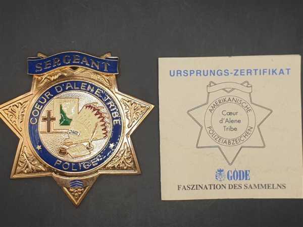 Sergeant Coeur D´Alene Tribe USA Polizei Police Badge Abzeichen Marke Insigne