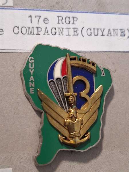 Frankreich France Orden Badge 17e Regiment Guyane 3e Comp Parachute RGP Springer