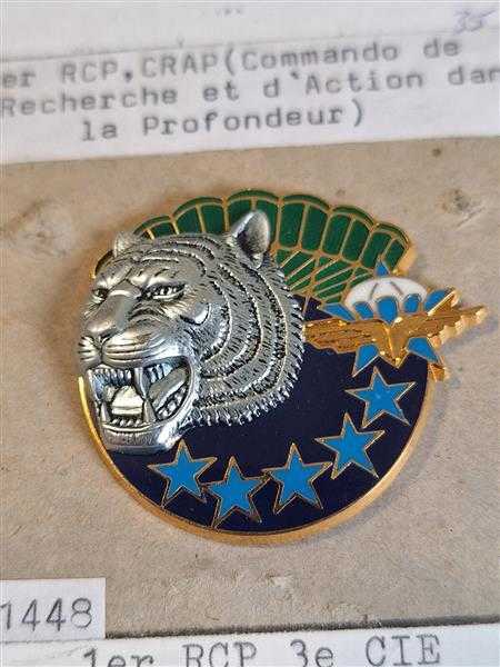 Frankreich France Orden Badge 1er RCP CRAP Commando de Recherche et d ´ Action