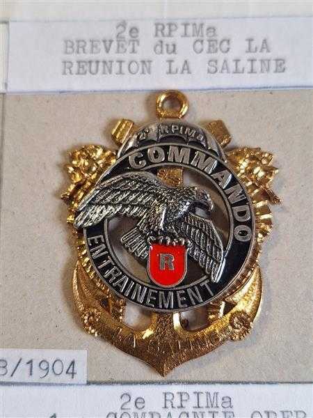 Frankreich France Orden Badge 2e RPIMa Brevet du Cec La Reunion la Saline