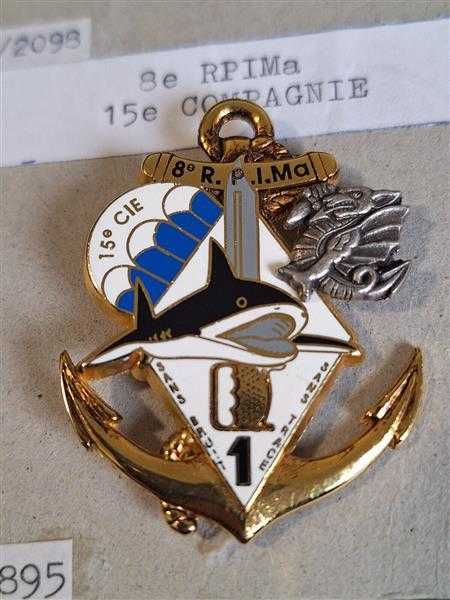 Frankreich France Orden Badge 8e Regiment Parachutiste 15e Compagnie Hai Drache