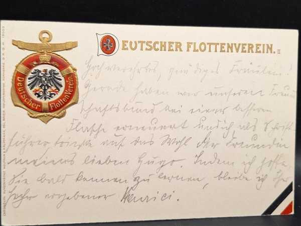 Postkarte AK Ansichtskarte Deutscher Flottenverein Geprägt Feldpost Marine RAR