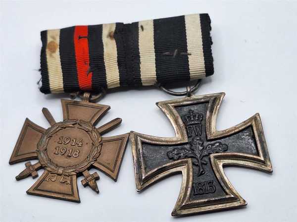 2er Ordensspange Eiserne Kreuz Frontkämpfer Abzeichen FEK Militaria 1. WK