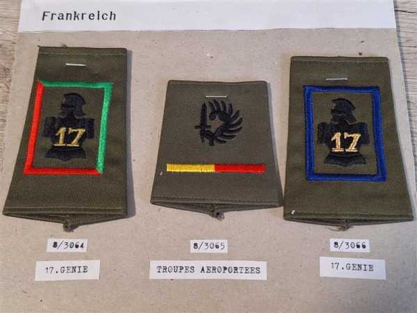 3x Frankreich France Rangabzeichen Patch 17. Genie Troupes Aeroportees Uniform