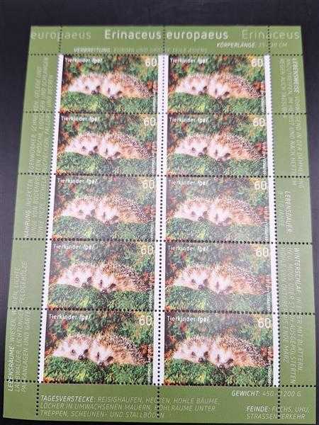 Bund 2014 Tierkinder Igel postfrisch Briefmarke Bogen Kleinbogen BRD